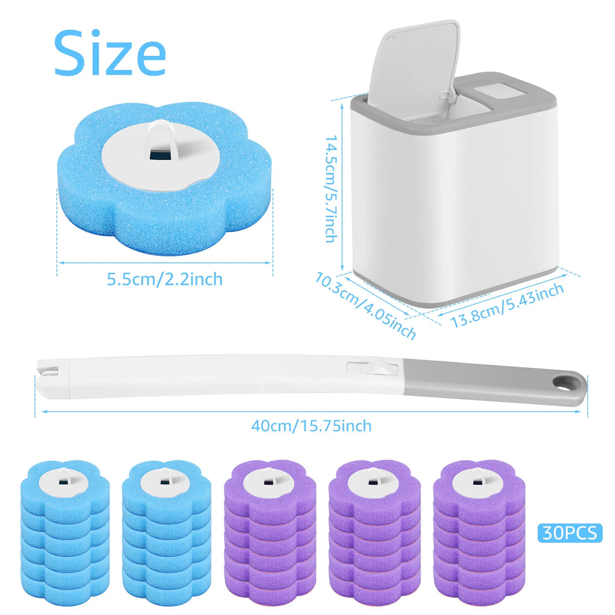 Disposable Toilet Brush & 36pcs Refill Heads